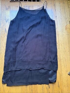 Elegant Black Satin Slip Dress with Spaghetti Straps